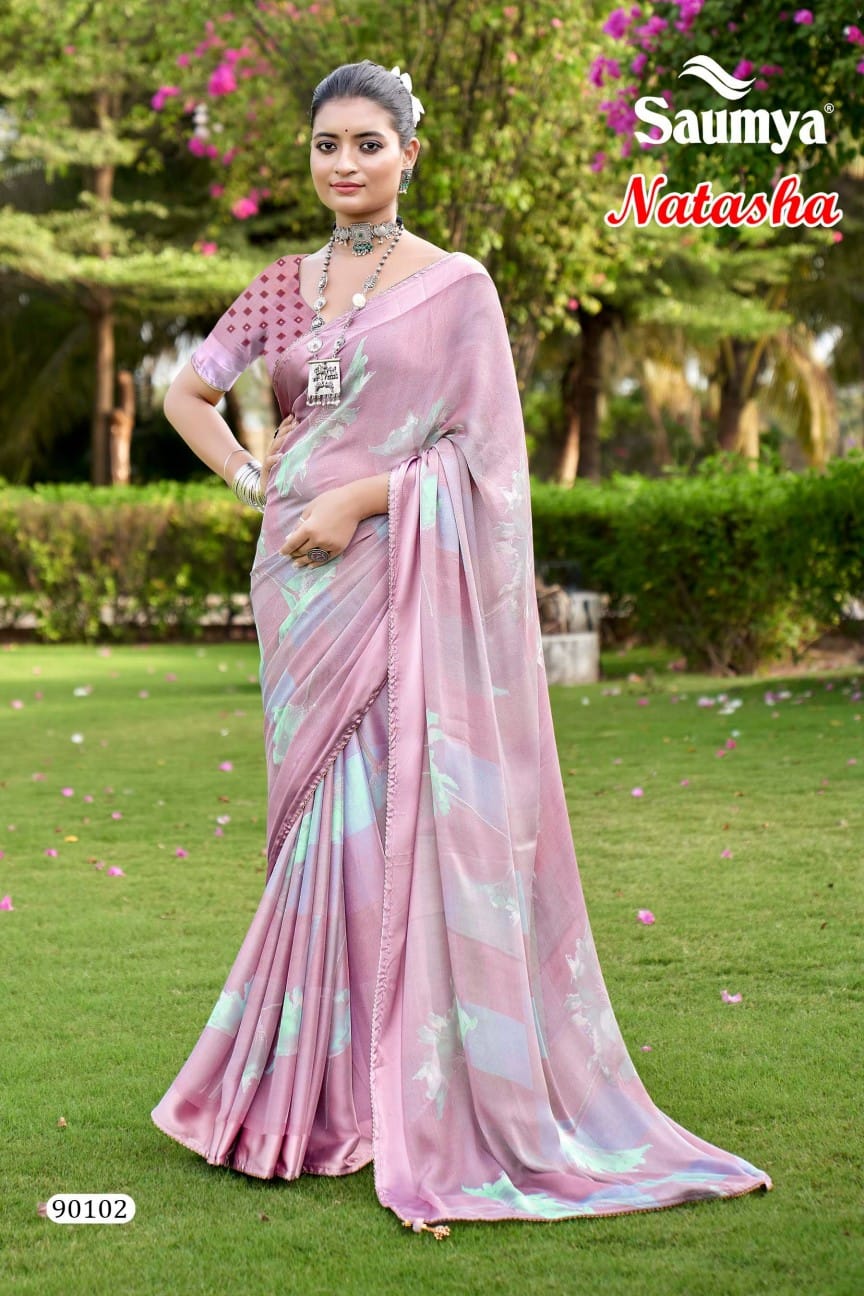 Natasha Vol 2 By Saumya Satin Designer Sarees Wholesale Price In Surat